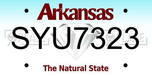 SYU7323 Arkansas License Plate