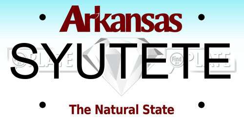 SYUTETE Arkansas License Plate