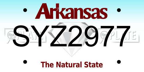 SYZ2977 Arkansas License Plate