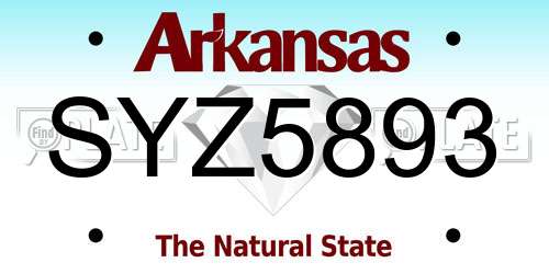 SYZ5893 Arkansas License Plate