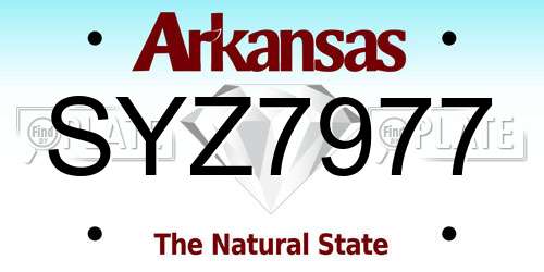 SYZ7977 Arkansas License Plate