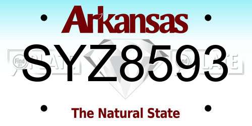 SYZ8593 Arkansas License Plate