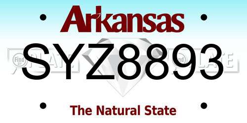 SYZ8893 Arkansas License Plate