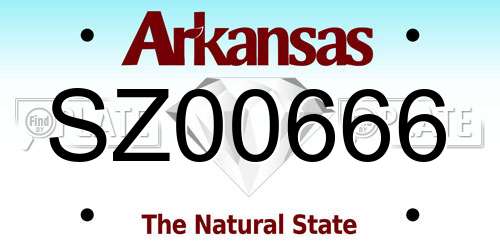 SZ00666 Arkansas License Plate