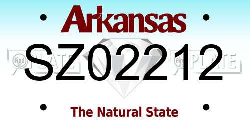 SZ02212 Arkansas License Plate