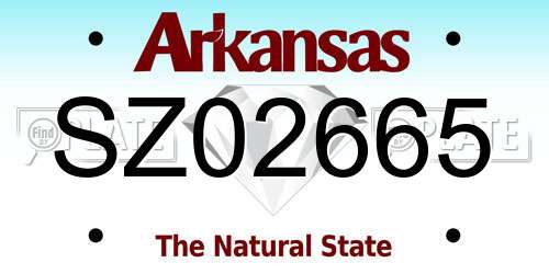SZ02665 Arkansas License Plate
