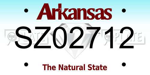 SZ02712 Arkansas License Plate