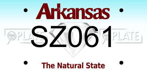 SZ061 Arkansas License Plate
