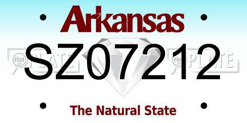 SZ07212 Arkansas License Plate