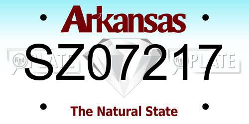 SZ07217 Arkansas License Plate