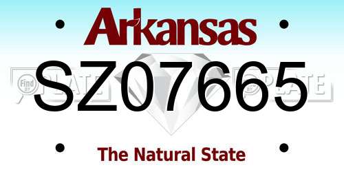 SZ07665 Arkansas License Plate