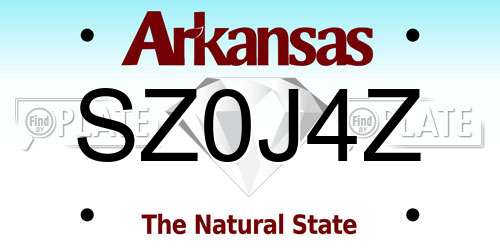 SZ0J4Z Arkansas License Plate