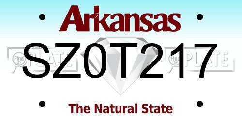 SZ0T217 Arkansas License Plate