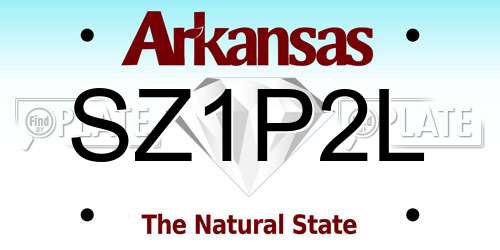 SZ1P2L Arkansas License Plate