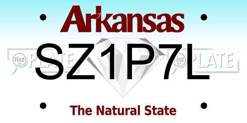 SZ1P7L Arkansas License Plate