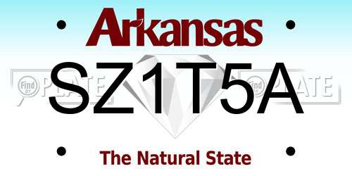SZ1T5A Arkansas License Plate