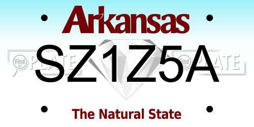 SZ1Z5A Arkansas License Plate