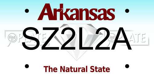 SZ2L2A Arkansas License Plate