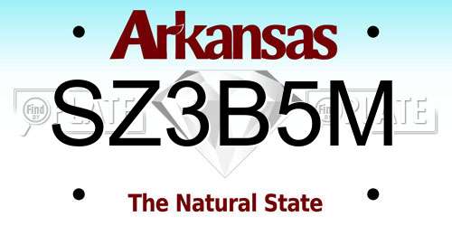 SZ3B5M Arkansas License Plate