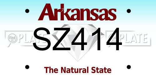 SZ414 Arkansas License Plate