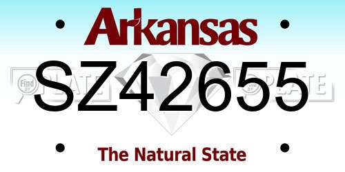 SZ42655 Arkansas License Plate