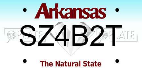 SZ4B2T Arkansas License Plate