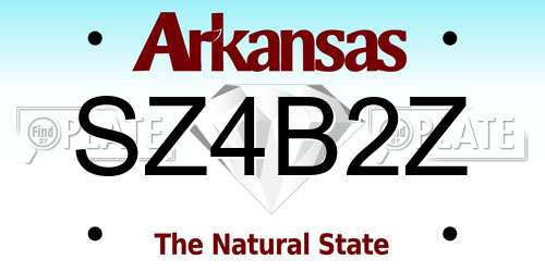 SZ4B2Z Arkansas License Plate
