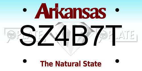 SZ4B7T Arkansas License Plate