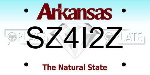 SZ4I2Z Arkansas License Plate