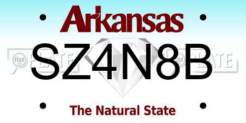 SZ4N8B Arkansas License Plate