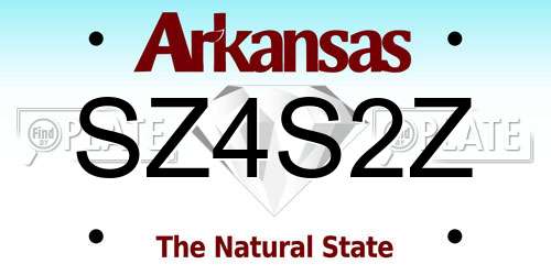 SZ4S2Z Arkansas License Plate