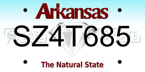 SZ4T685 Arkansas License Plate