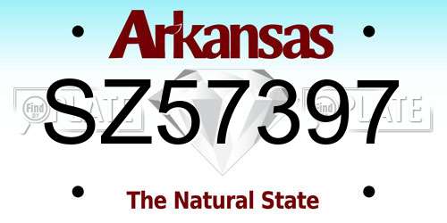 SZ57397 Arkansas License Plate