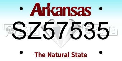 SZ57535 Arkansas License Plate