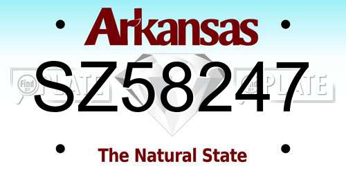 SZ58247 Arkansas License Plate