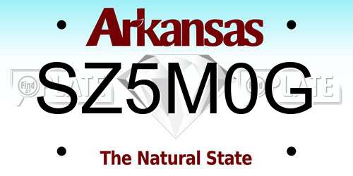 SZ5M0G Arkansas License Plate