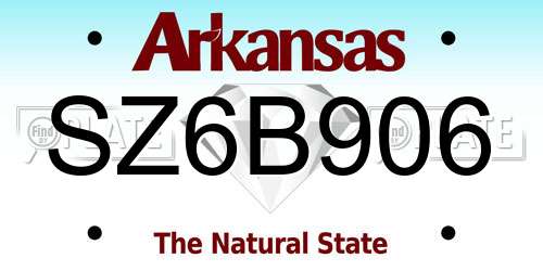 SZ6B906 Arkansas License Plate