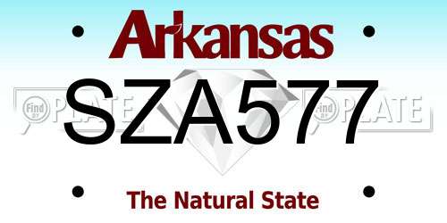 SZA577 Arkansas License Plate