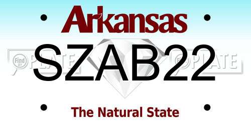 SZAB22 Arkansas License Plate