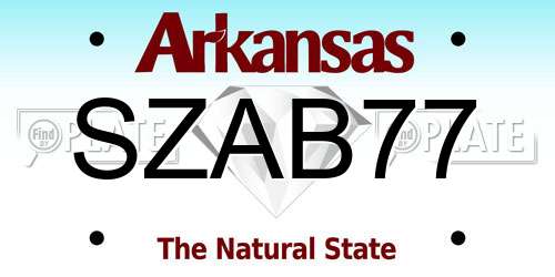 SZAB77 Arkansas License Plate