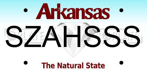 SZAHSSS Arkansas License Plate