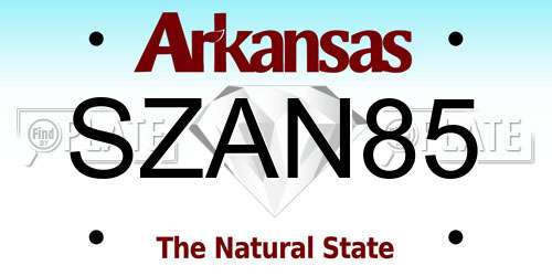 SZAN85 Arkansas License Plate