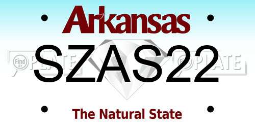 SZAS22 Arkansas License Plate