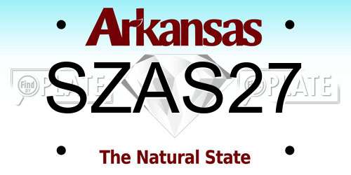 SZAS27 Arkansas License Plate