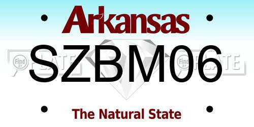 SZBM06 Arkansas License Plate