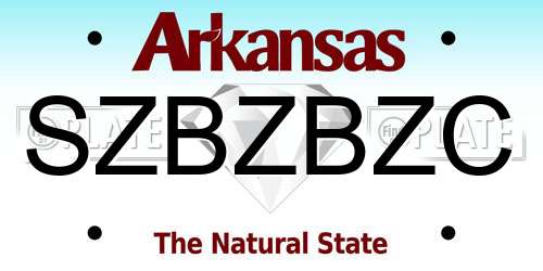 SZBZBZC Arkansas License Plate