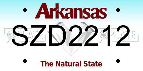 SZD2212 Arkansas License Plate