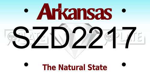 SZD2217 Arkansas License Plate
