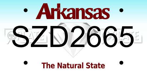 SZD2665 Arkansas License Plate