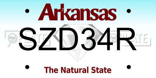 SZD34R Arkansas License Plate